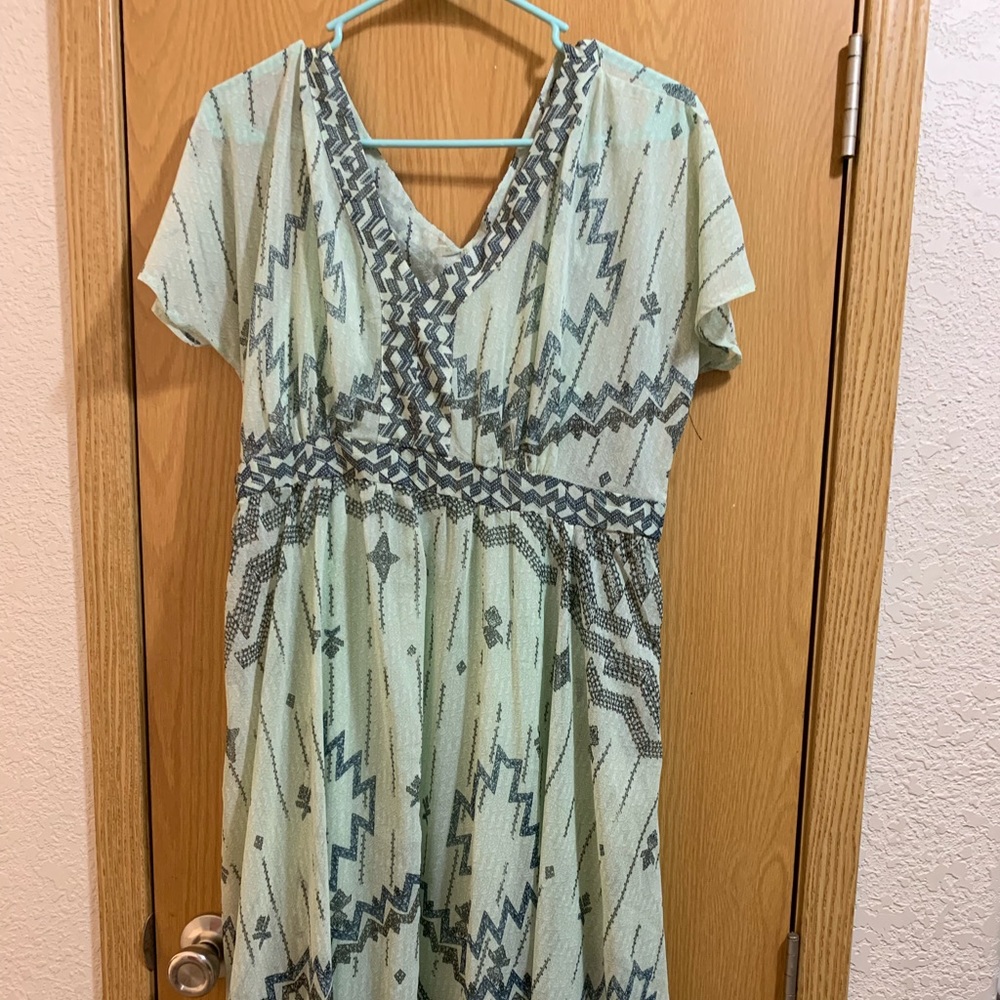 Light green maxi maternity dress